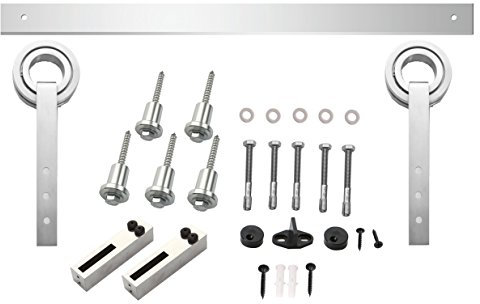 INTERSTEEL - Beschlagset für Schiebetür Modern Edelstahl - Laufschiene Schiebetürbeschlag, Schiebetürsystem für Schiebetüren, Innentüren und Wandschränke - 200 cm - Modular ausbaufähig/Erweiterbar
