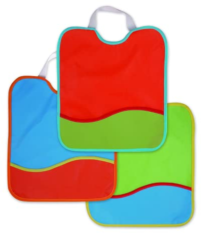 Titin 3 Pack wasserdichten Babylätzchen, 28x32 cm | Lätzchen mit elastischem Verschluss für Babys ab 12 Monaten