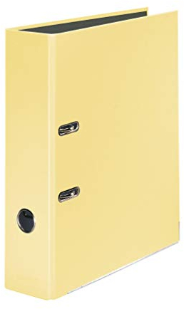Falken PastellColor-Ordner 8 cm breit (5er Pack) DIN A4 Pastell-Farbe Vanille Ringordner Aktenordner Briefordner Büroordner Plastikordner Schlitzordner Motivordner