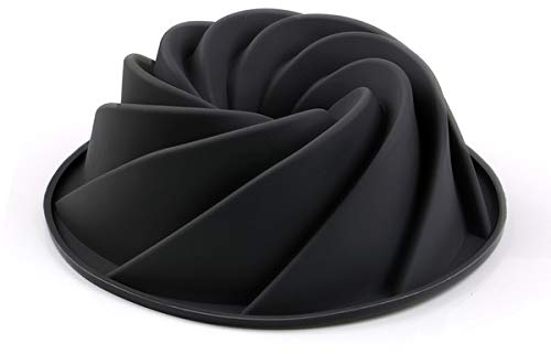 Hanseatic Consumables Moule spécial unique pour kouglof - Gris cool - 25 x 9 cm - Revêtement anti-adhésif - Silicone alimentaire sans BPA - Qualité supérieure - Insipide et sans odeur