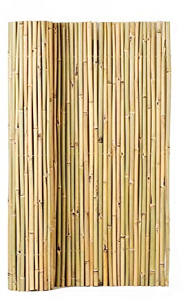 Mininfa Natural Rolled Bamboo Fence, Eco-Friendly Bamboo Fencing, 4 ft High x 6 ft Long