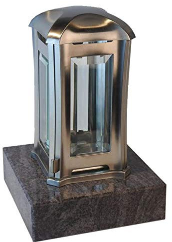 designgrab AEL5AGB1Orio Venezia Lampe funéraire en acier inoxydable avec socle en granit Bleu Orion