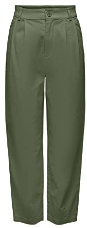 ONLY Women's Onlmaree Hw Balloon Chino CC PNT Trousers, Four Leaf Clover, 38W x 32L
