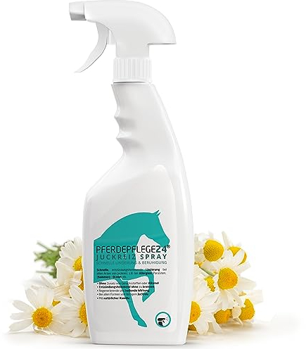 Pferdepflege24 Anti Juckreiz Spray für Pferde - Effektive Juckreiz Soforthilfe & Beruhigung bei Allergie, Entzündung, Parasiten, (Sommer-)Ekzeme, Milben & trockener Haut - Mittel gegen Juckreiz Pferd