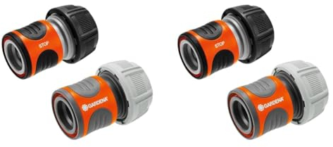 Gardena Schlauchverbinder-Satz 19 mm (3/4 Zoll): Für Schlauchanfang und -Ende, Anschluss passend für alle Original Systemteilen, UV- und frostsicher (18275-20) (Packung mit 2)