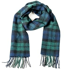 Briomhar Black Watch Tartan Plaid Wool Scarf - 100% Lambswool Made in Scotland, Perfect Winter Scarf for Cold Weather