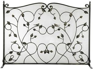 Funkenschutzgitter Amerikanische Kamin-Trennwand aus Eisen, Kamintür-Trennwand for den Boden des Wohnzimmers im Wohnzimmer, kreativer Kamin-Abdeckungsschirm Feuerschirm (Color : B)