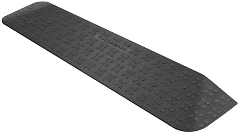 Ruedamann 1 Rise Wider 2200 Lbs Threshold Ramp for Doorways, Rubber