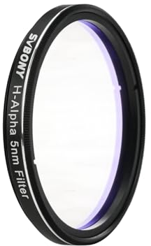 Svbony SV227 2 Teleskopfilter, H-Alpha 5nm Schmalband CCD Filter, Lichtverschmutzungsfilter Reduziert Himmelsglühen, Verbessert Kontrast und Details für Deep Sky Astrofotografie
