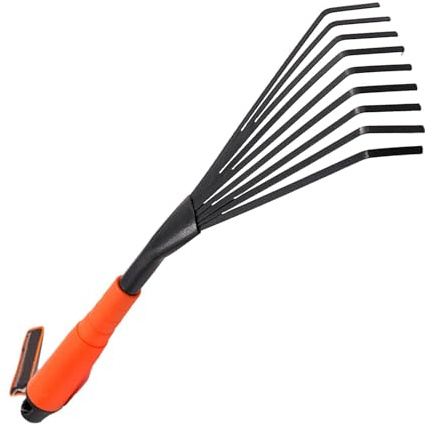 COMFOLIVING Piccola risata da giardino, rastrello a mano | Coltivatore ergonomico con impugnatura - Risanti per foglie a mano, pinza per foglie, rastrello per cespuglio per spazzare il giardino
