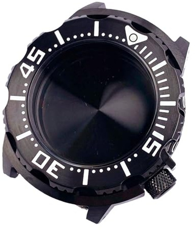 MEUIXT Orologio da sub Monster da 42 mm, 20 ATM, cassa in acciaio inossidabile, bracciale in vetro zaffiro, compatibile con movimento automatico NH35 NH36, corona da 3,8 pollici, 120 clic(Black case)