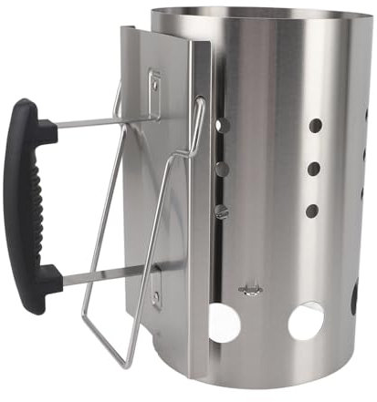 Démarreur de Cheminée pour Barbecue, Baril de Démarrage à Charbon de Bois Efficace et Portable en Acier Inoxydable avec Conception Structurelle pour Camping Barbecue