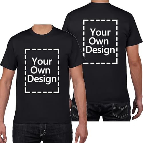 KYZMZ T-Shirts Personnalisés pour Hommes/Femmes - Créez Votre Propre T-Shirt, Ajoutez Texte/Image/Logo. Photo Imprimée Recto/Verso. Unisexes à Col Rond sur Mesure