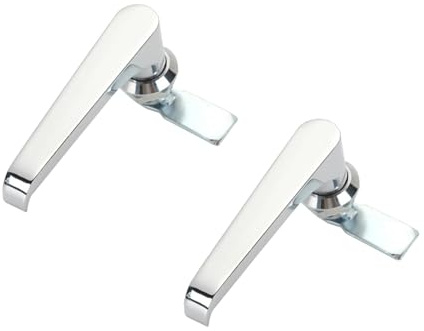 2 serrature con maniglia per armadietti, serrature per armadio di controllo, scatole di distribuzione per porte (cromate)