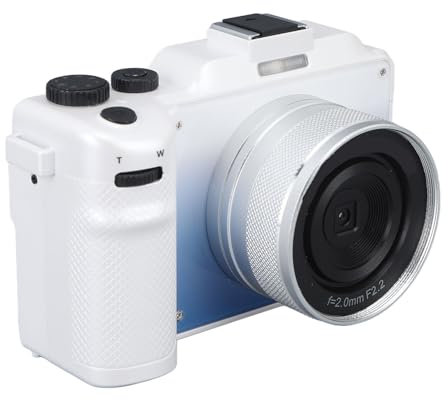 Qukaim 4K Digital Camera, Front Rear Dual Lens, 48 Megapixels, 18X Autofocus Vlog Camera for Travel and Party Growth Records, Compact Design, HD Quality