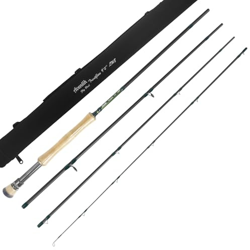 Aventik Troutflow Fly Fishing Rod, 9FT 5wt 8wt, Japan Toray 46T Carbon Fiber Fast Action 4-Piece Fly Rod with Travel Tube, Portable Performance Rod for Trout Bass(9'0'' LW8)