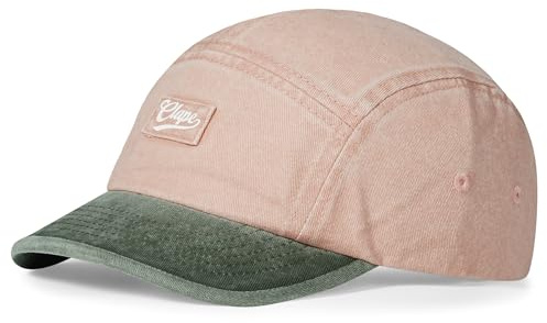 CLAPE Casquette de Baseball à Bord Court Casquette 5 Panneaux Denim Coton Chapeau Bord Plat Anti UV Pink CLSB05