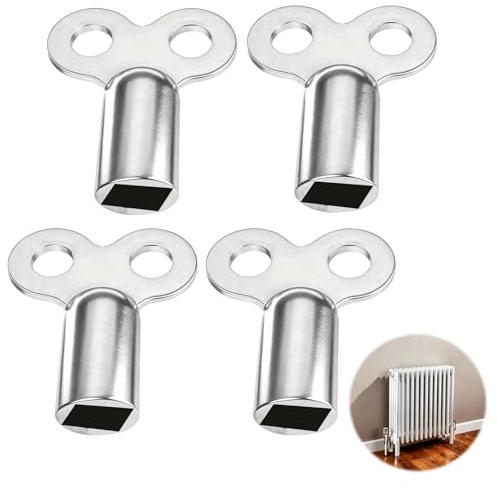 4 Pièces Clés de Purge pour Radiateur en Alliage de Zinc, Clé de Désaération Universelle pour Tous Types de Radiateurs à Eau, Outil de Maintenance pour Purger l'Air des Conduits de Chauffage