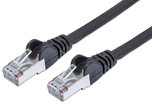 PremiumCord Câble Patch, CAT6a, 10Gbit/s, S/FTP, PIMF, Ethernet, LAN, Rapide, Flexible et Durable, RJ45, AWG 26/7, Câble en Cuivre 100% CU, Noir, 3m