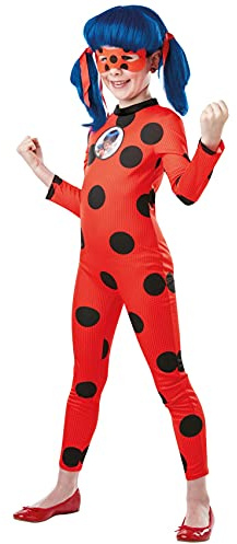Rubies Costume Miraculous Ladybug Tikki per bambina, tuta Ladybug con maschera, Zag ufficiale, per Carnevale, Compleanni, Natale, Halloween