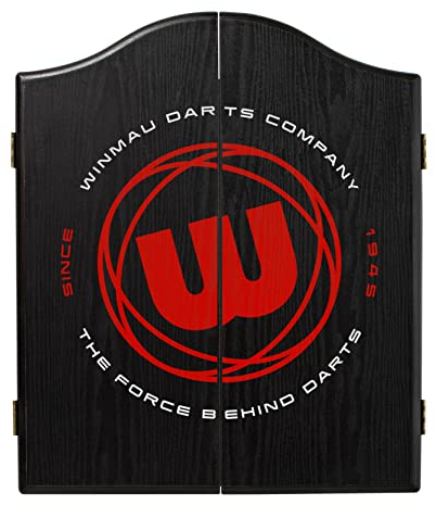 WINMAU W Roundel Logo Design Deluxe Dartboard Cabinet, Schwarz