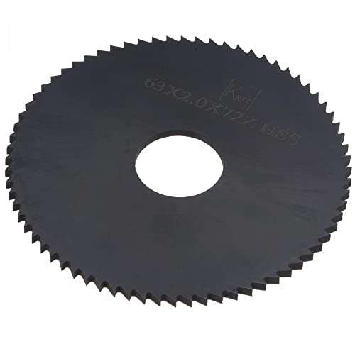 sourcing map Circular Sierra Hoja 63mm (2-1/2) Diámetro 2mm Grosor 72 Dientes 6542 Alta Velocidad Acero (HSS) Nitruración barrenado Cortador con 16mm Eje para Metal Madera Corte