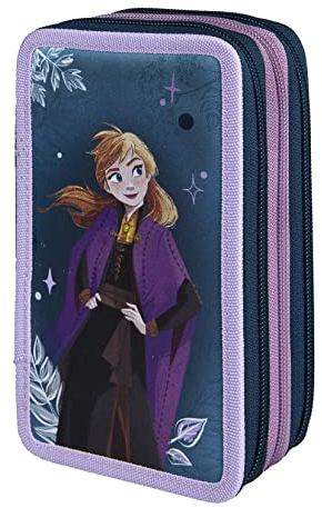Scooli Disney Frozen Tripledecker - gefülltes Federmäppchen mit Eberhard Faber Stiften - stylische Federmappe mit Motiv - Schlamperbox für Buntstifte und Bleistifte - ideal für den Schuleinsatz