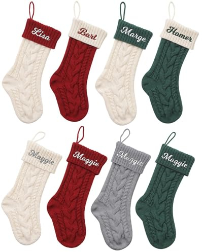 MJARTORIA Nikolausstrumpf Personalisiert Weihnachtsstrumpf, 18inch Große Nikolausstiefel zum Befüllen, Weihnachtssocken zum Aufhängen Kamin Weihnachtsbaum Deko