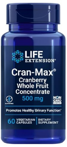 Life Extension - Cran-Max Cranberry Ganzfruchtkonzentrat 500 mg | Natürliche Unterstützung für die Harnwegsgesundheit - 60 Kapseln