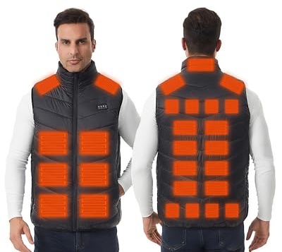 Monave Chaleco Calefactable Hombre Mujer Para pescar motocicletas, acampar y esquiar (excluyendo baterías)