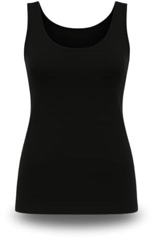 Venteo Debardeur Femme Thermique Taille 38/40 | Vetement Femme Noir sans Manche | Top Femme Confortable pour Sport, Yoga ou sous-vêtement Hiver | Haut Elégant Maillot de Corps