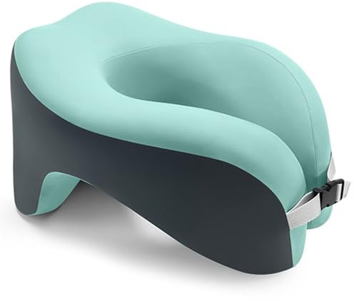 U-formad kudde i minnesskum för kontor och skola, bärbar nackstödskudde för resor vuxna och barn, ergonomisk kramkudde (matchagrå)