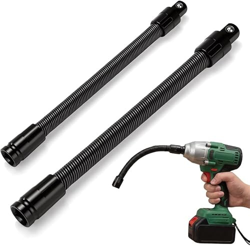 1/2 Flexible Shaft Extension Extender Torque Socket, 2026 Upgraded Ratchet Spanners Electric Wrench Connecting Rod, Portable Hand Drive Tool, for Tight Spaces Hand Drive Automotive Repair Tool, 2Pcs