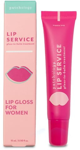 Patchology Lip Gloss for Women - Glossy, Clear Shine Hydrating Lip Balm with Aloe, Honey, Goji Berry Oil - Moisturizing Lip Treatment for Dry, Cracked Lips - Light, Clean for Soft, Smooth Lips (15ml)