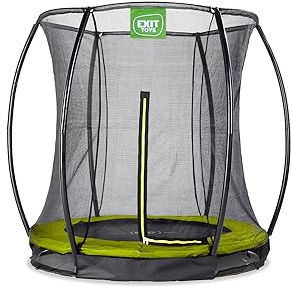 EXIT Toys Silhouette Bodentrampolin - ø183cm - Kompaktes Rundes Inground Gartentrampolin Outdoor für Kinder - Mit Sicherheitsnetz und Fußschutzsystem - Sicherer Einstieg - Gute Sprungkraft - Grün
