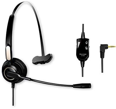 Earsinger ESM214C 2.5mm Headset with Microphone &Volume Mute Controls, M140 M210C TCA430 Headsets with 2.5mm Jack Compatible for Polycom321 CT14 Cisco SPA303 UnidenDECTAT&T ML17929 VtechRCA