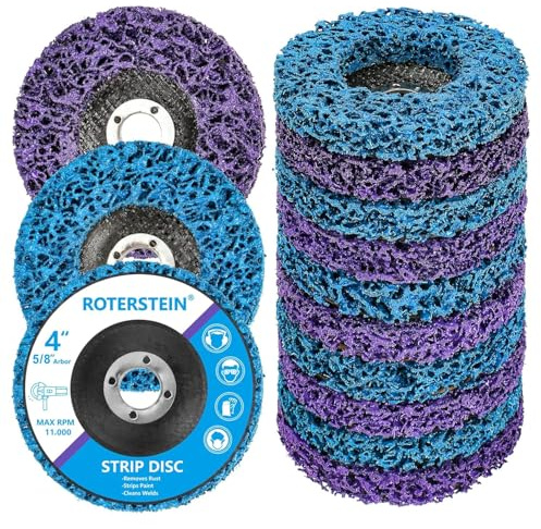 10 Pack Strip Discs Stripping Wheel 4 inch for Angle Grinder Clean and Remove Paint Coating Rust Welds Oxidation (4 x 5/8)