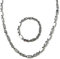 ayados Plattenkette Set Edelstahl 60cm 4mm bis 10,5mm Cuban Halskette + Armband Platten Kette (4mm x 60cm, Plattenkette Silber)