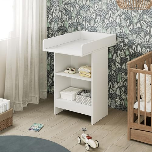 Vicco Commode à Langer Mona, Blanc, 60x103.5cm, adapté aux Soins sûrs des bébés et à Un Nettoyage Facile