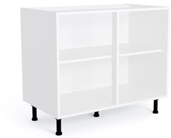 Generic White 900mm Kitchen Base Cabinet Carcass 18mm Cabinet Only, B1000W