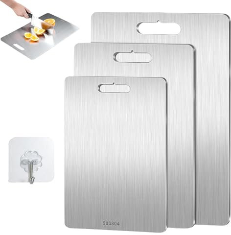Titanware Cutting Board, Original Taima Pure Titanium Cutting Board, Titanium Cutting Boards for Kitchen (15.35 * 11.02 in)