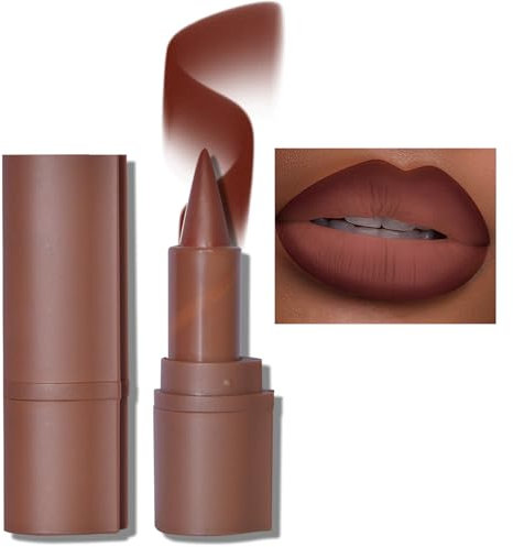 Erinde Gradient Lipstick & Lipliner 2 in 1, Lippenstift 24 Stunden Halt, Matt Velvet Nudetöne Lippen Stift, Langanhaltender Wasserfest Lippen Liner, Permanent Lippen Makeup Cremige Textur