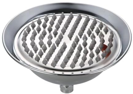 Gralara Alcachofa de Ducha Tipo Lluvia, Boquilla de Silicona, Resistente, Repuesto, Retro para Baño, Redonda de Acero Inoxidable, Cromo, Individual