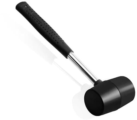 TECHZOCO Mazo de goma Martillo de hule, Martillo de goma, Mazo de goma, Herramienta de caucho, Mazo de caucho, Martillos de hule, Golpe suave, Mazo con cabeza de goma, 300 Gramos