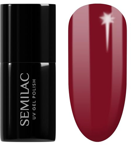SEMILAC Gel Nail Polish 592 Jelly Cherry - Glass Effect Gel Polish - Soak Off Easy To Use LED/UV Nail Lamp - Long Lasting Manicure and Pedicure up to 3 weeks