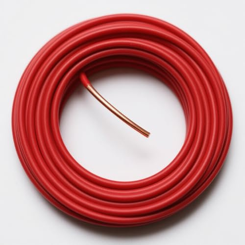 ROYA WYRE 14 AWG 100% Solid Copper Tracer Wire 100ft, Red - Direct Burial Underground Locating Cable (30/600V) for Electrical Conduit, Gas & Water Lines