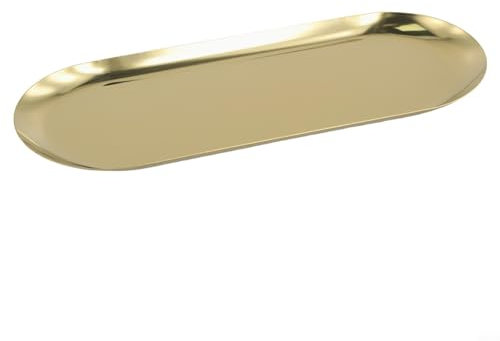 Plateau fonctionnel en acier inoxydable pour bijoux, articles de toilette et présentoir décoratif (30,3 cm)