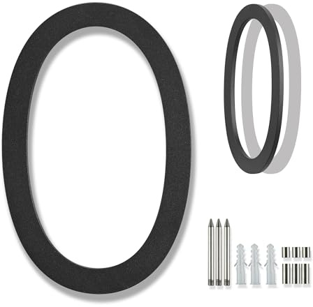 Hausnummer Schwarz Moderne 20 cm, Hausnummernschild große Hausnummern schwarze Zahlen für Hausadresse Outdoor mattschwarz bündige Montage Aluminium schwimmende hausnummer 0
