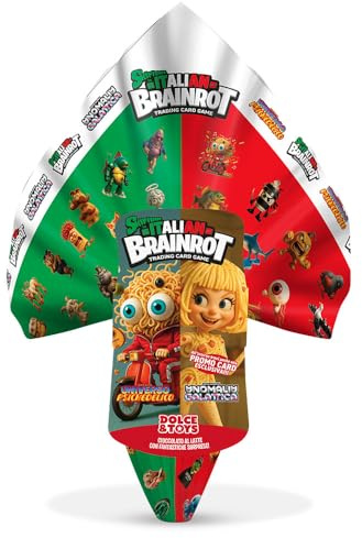Dolce & Toys Uovo Pasqua Brainrot con Cioccolato Finissimo al Latte da 250gr e Sorpresa - Promo Card Esclusiva Card Game per i collezionisti - Esclusiva 2026