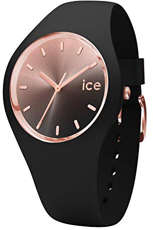 ICE-WATCH - Ice Sunset Black - Montre Noire pour Femme avec Bracelet en Silicone - 015748 (Medium)